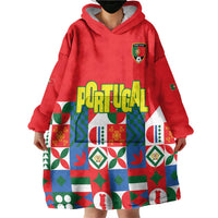 Portugal Football Wearable Blanket Hoodie Patchwork National Flag Design - Wonder Print Shop