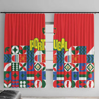 Portugal Football Window Curtain Patchwork National Flag Design - Wonder Print Shop