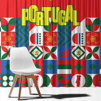 Portugal Football Window Curtain Patchwork National Flag Design - Wonder Print Shop