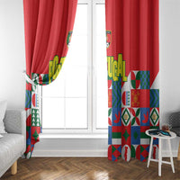 Portugal Football Window Curtain Patchwork National Flag Design - Wonder Print Shop