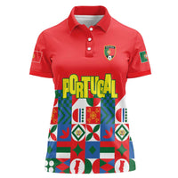 Portugal Football Women Polo Shirt Patchwork National Flag Design - Wonder Print Shop