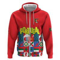 Portugal Football Zip Hoodie Patchwork National Flag Design - Wonder Print Shop