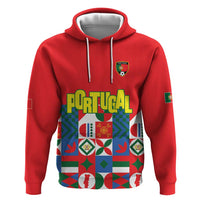 Portugal Football Zip Hoodie Patchwork National Flag Design - Wonder Print Shop