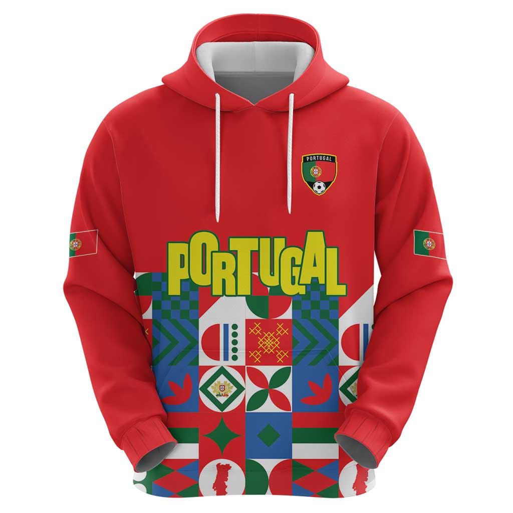 Portugal Football Zip Hoodie Patchwork National Flag Design - Wonder Print Shop