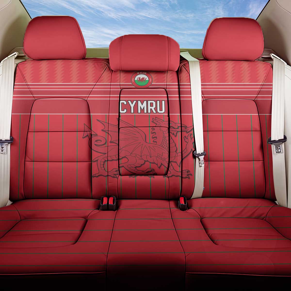 World Football 2026 Wales Back Car Seat Cover Cymru Together Stronger - Wonder Print Shop