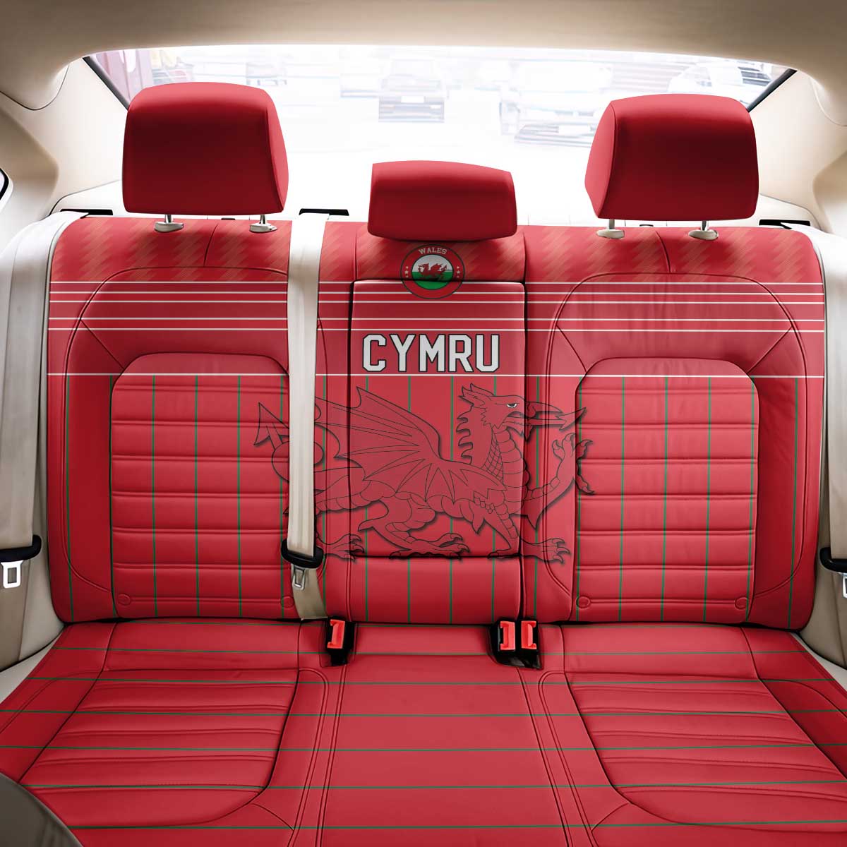 World Football 2026 Wales Back Car Seat Cover Cymru Together Stronger - Wonder Print Shop