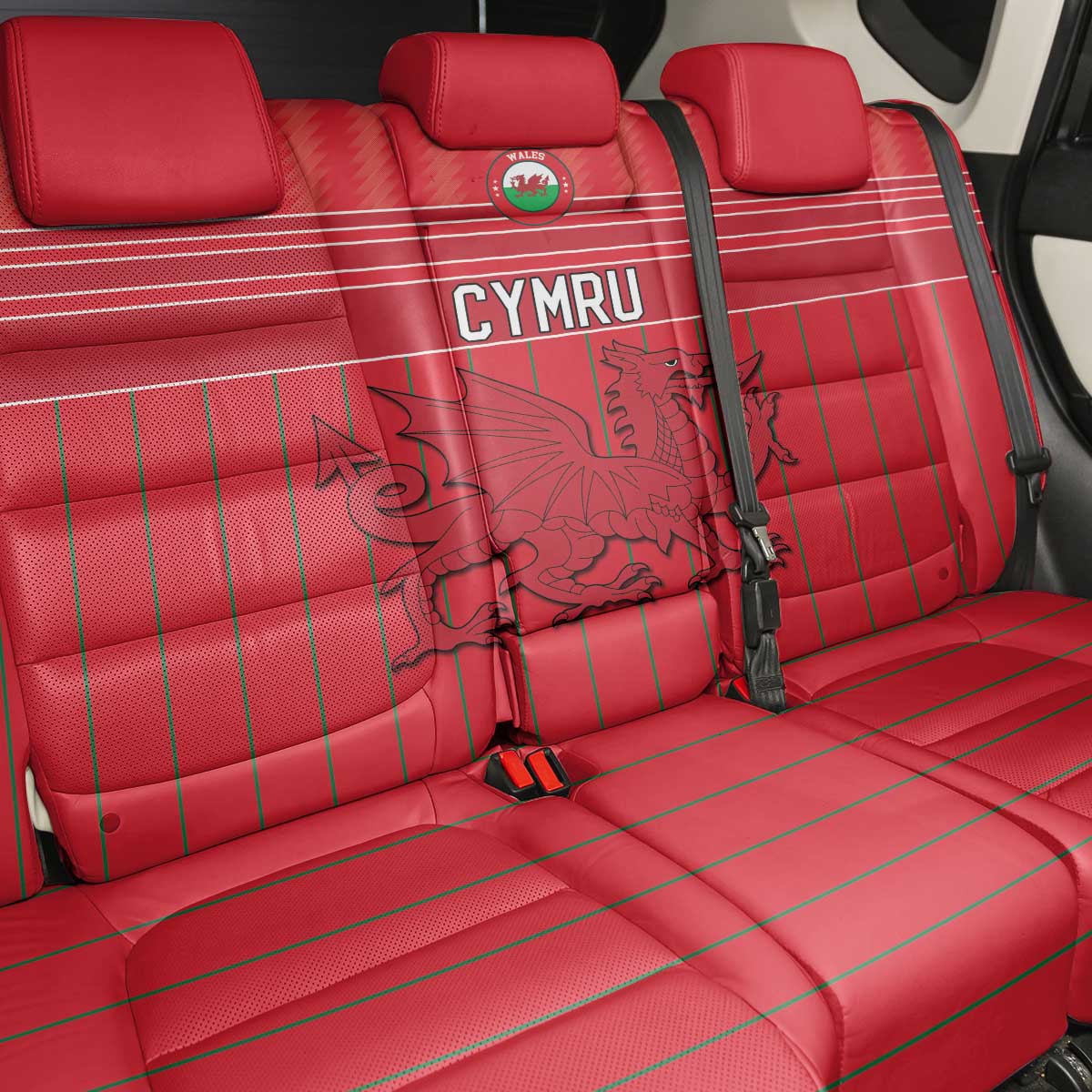 World Football 2026 Wales Back Car Seat Cover Cymru Together Stronger - Wonder Print Shop