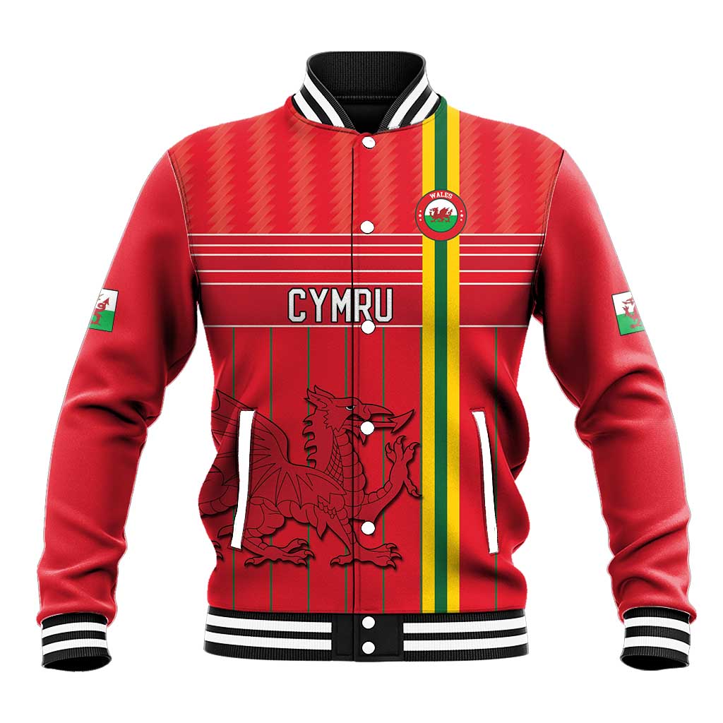 Custom World Football 2026 Wales Baseball Jacket Cymru Together Stronger - Wonder Print Shop