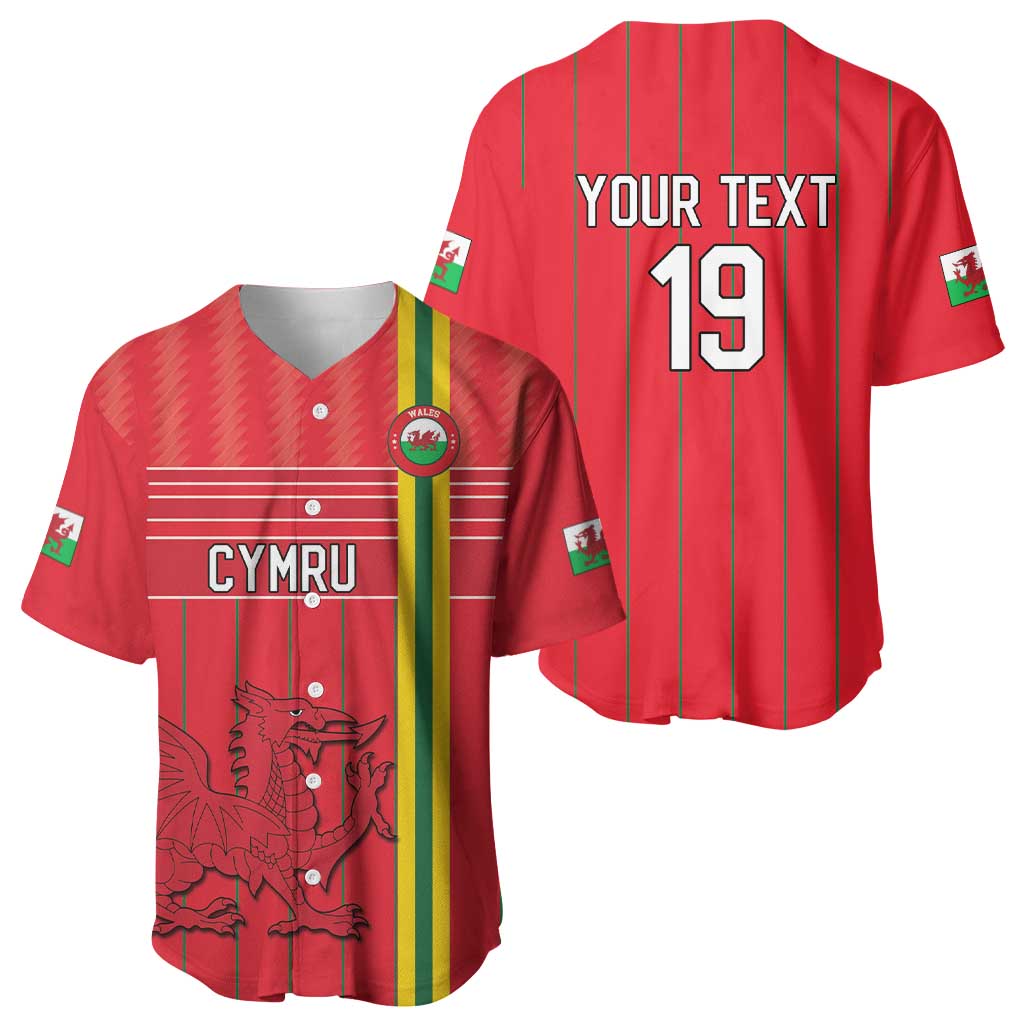 Custom World Football 2026 Wales Baseball Jersey Cymru Together Stronger - Wonder Print Shop
