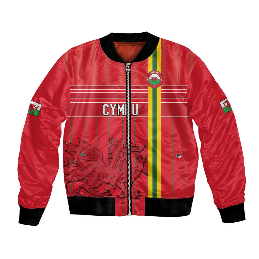 Custom World Football 2026 Wales Bomber Jacket Cymru Together Stronger - Wonder Print Shop