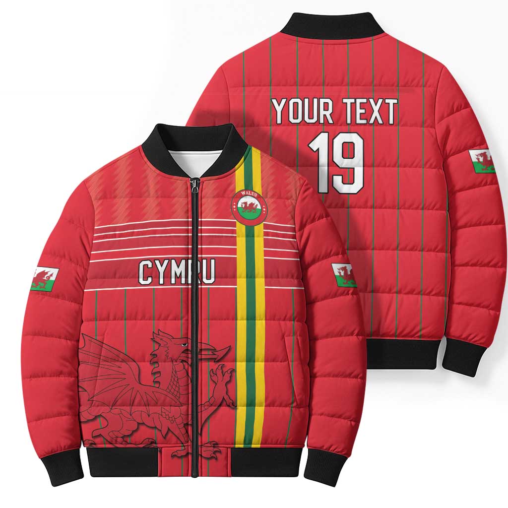 Custom World Football 2026 Wales Bomber Puffer Jacket Cymru Together Stronger - Wonder Print Shop
