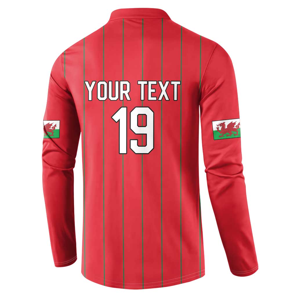 Custom World Football 2026 Wales Button Sweatshirt Cymru Together Stronger - Wonder Print Shop