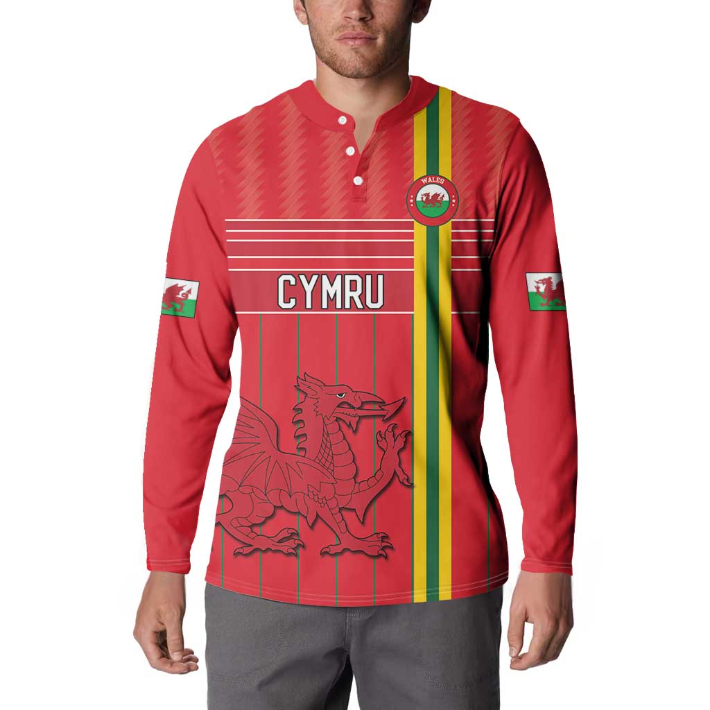 Custom World Football 2026 Wales Button Sweatshirt Cymru Together Stronger - Wonder Print Shop