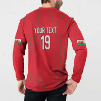 Custom World Football 2026 Wales Button Sweatshirt Cymru Together Stronger - Wonder Print Shop