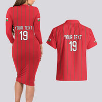 Custom World Football 2026 Wales Couples Matching Long Sleeve Bodycon Dress and Hawaiian Shirt Cymru Together Stronger - Wonder Print Shop
