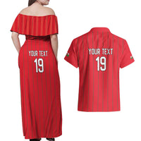 Custom World Football 2026 Wales Couples Matching Off Shoulder Maxi Dress and Hawaiian Shirt Cymru Together Stronger - Wonder Print Shop