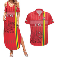 Custom World Football 2026 Wales Couples Matching Summer Maxi Dress and Hawaiian Shirt Cymru Together Stronger - Wonder Print Shop