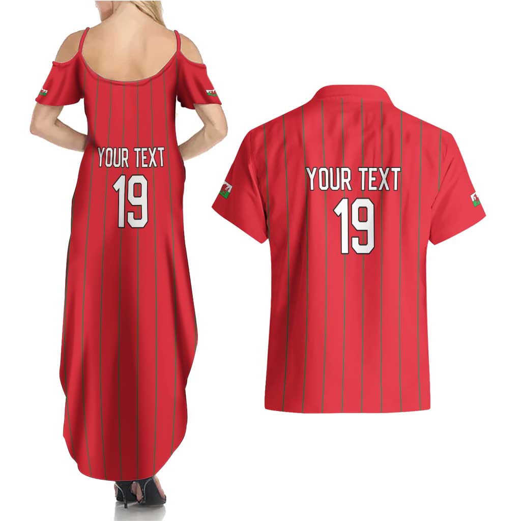 Custom World Football 2026 Wales Couples Matching Summer Maxi Dress and Hawaiian Shirt Cymru Together Stronger - Wonder Print Shop
