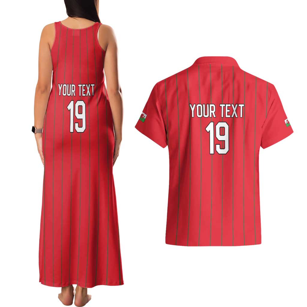 Custom World Football 2026 Wales Couples Matching Tank Maxi Dress and Hawaiian Shirt Cymru Together Stronger - Wonder Print Shop