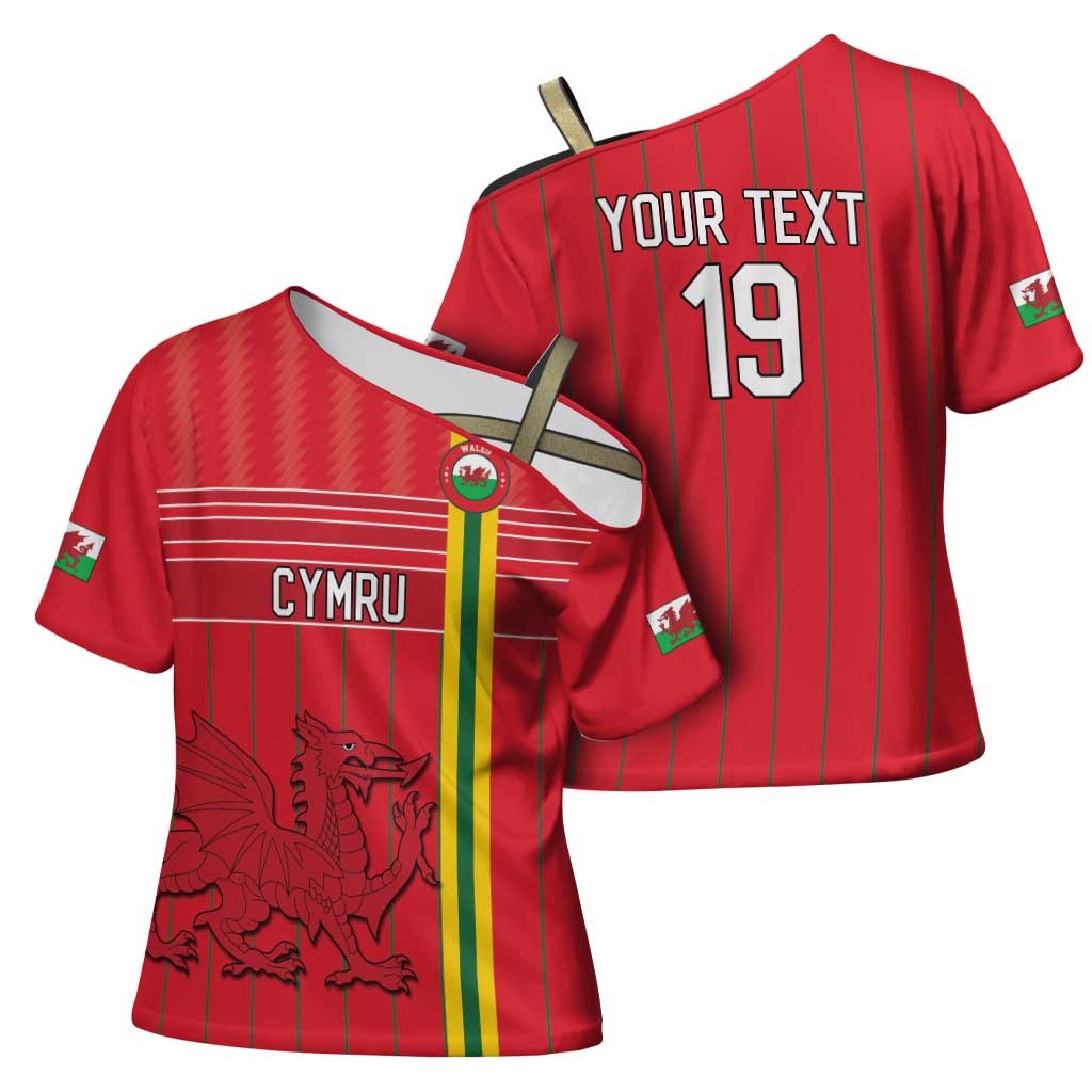 Custom World Football 2026 Wales Cross Shoulder Shirt Cymru Together Stronger - Wonder Print Shop