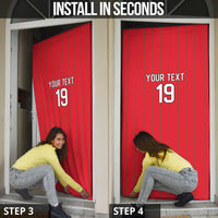 Custom World Football 2026 Wales Door Cover Cymru Together Stronger - Wonder Print Shop