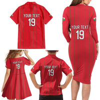 Custom World Football 2026 Wales Family Matching Long Sleeve Bodycon Dress and Hawaiian Shirt Cymru Together Stronger - Wonder Print Shop