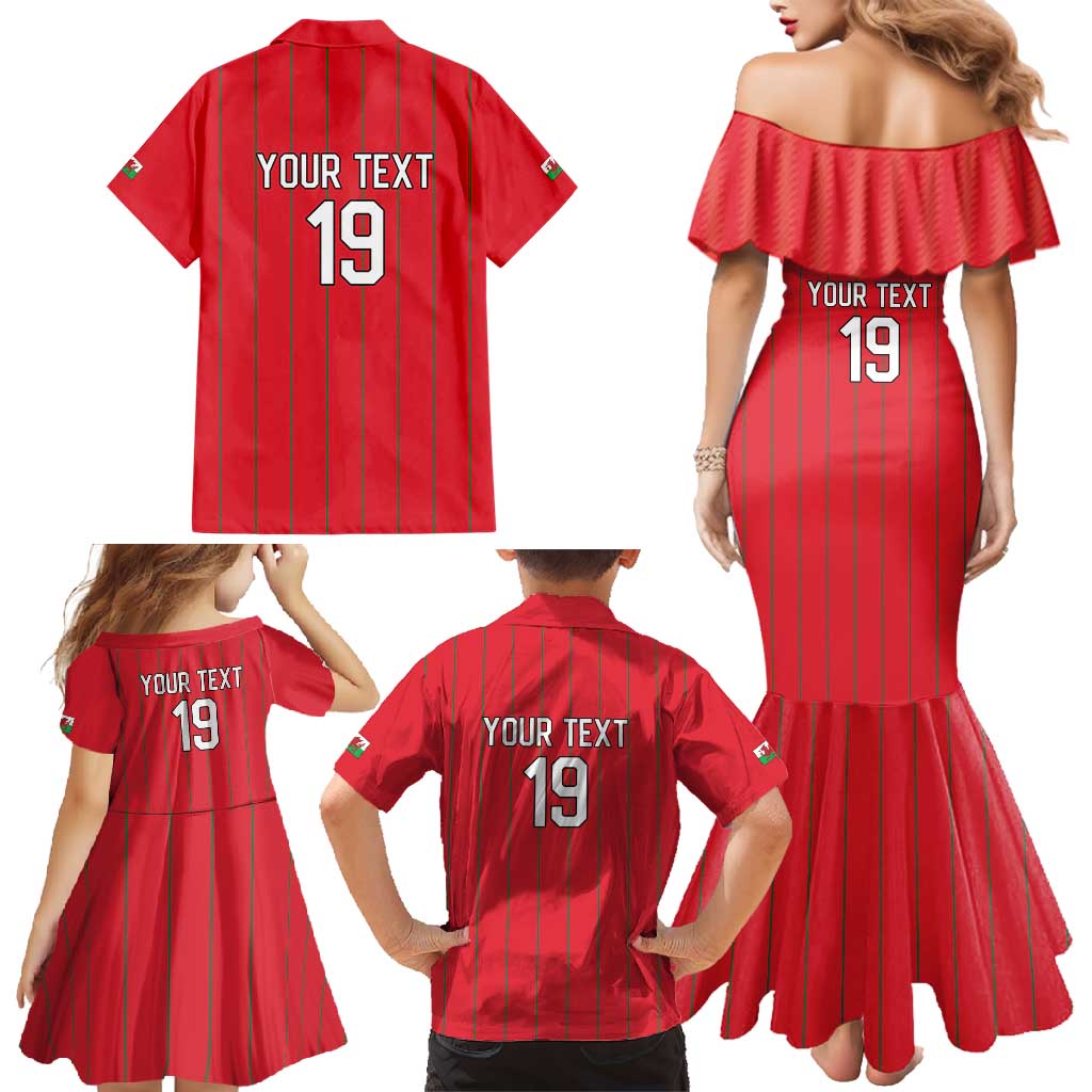 Custom World Football 2026 Wales Family Matching Mermaid Dress and Hawaiian Shirt Cymru Together Stronger - Wonder Print Shop
