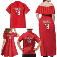 Custom World Football 2026 Wales Family Matching Off Shoulder Maxi Dress and Hawaiian Shirt Cymru Together Stronger - Wonder Print Shop
