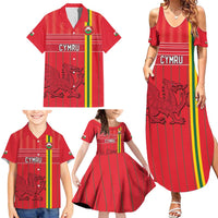 Custom World Football 2026 Wales Family Matching Summer Maxi Dress and Hawaiian Shirt Cymru Together Stronger - Wonder Print Shop