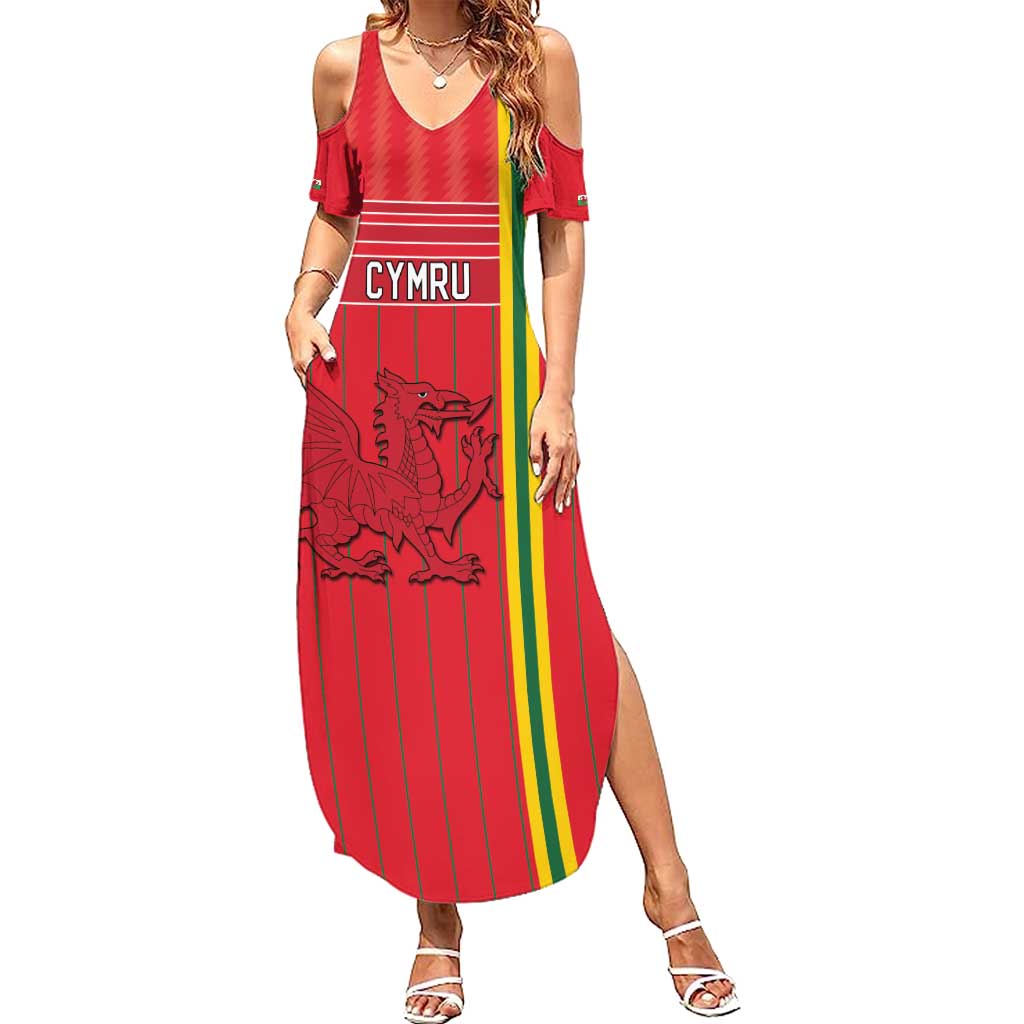 Custom World Football 2026 Wales Family Matching Summer Maxi Dress and Hawaiian Shirt Cymru Together Stronger - Wonder Print Shop