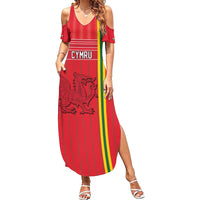 Custom World Football 2026 Wales Family Matching Summer Maxi Dress and Hawaiian Shirt Cymru Together Stronger - Wonder Print Shop