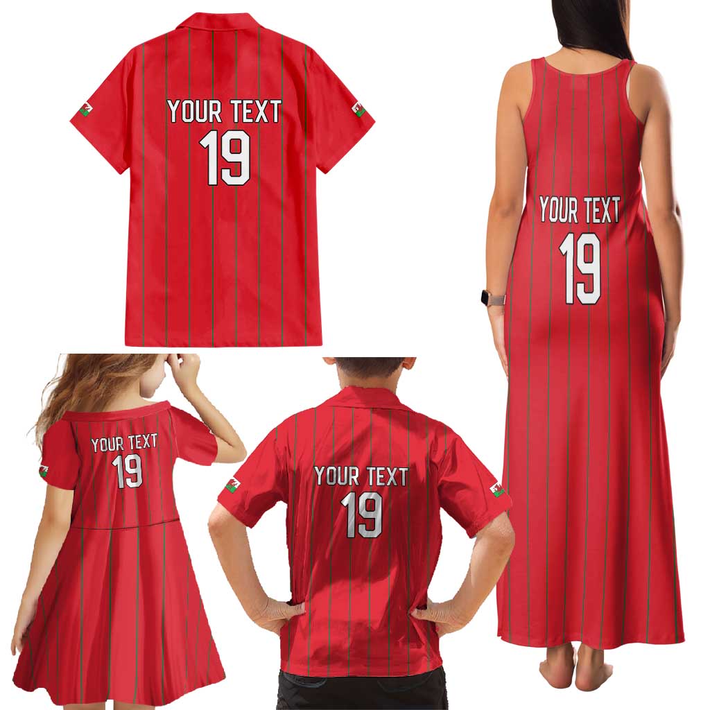 Custom World Football 2026 Wales Family Matching Tank Maxi Dress and Hawaiian Shirt Cymru Together Stronger - Wonder Print Shop