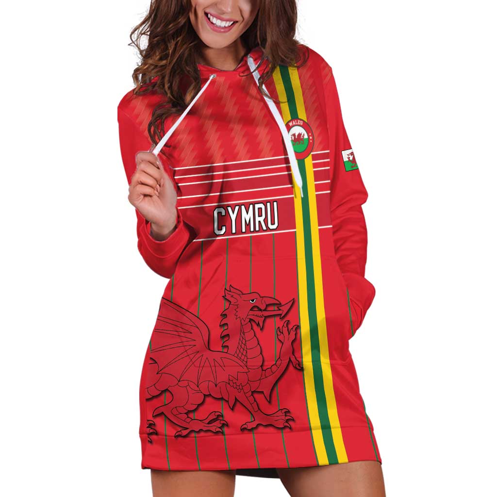Custom World Football 2026 Wales Hoodie Dress Cymru Together Stronger - Wonder Print Shop