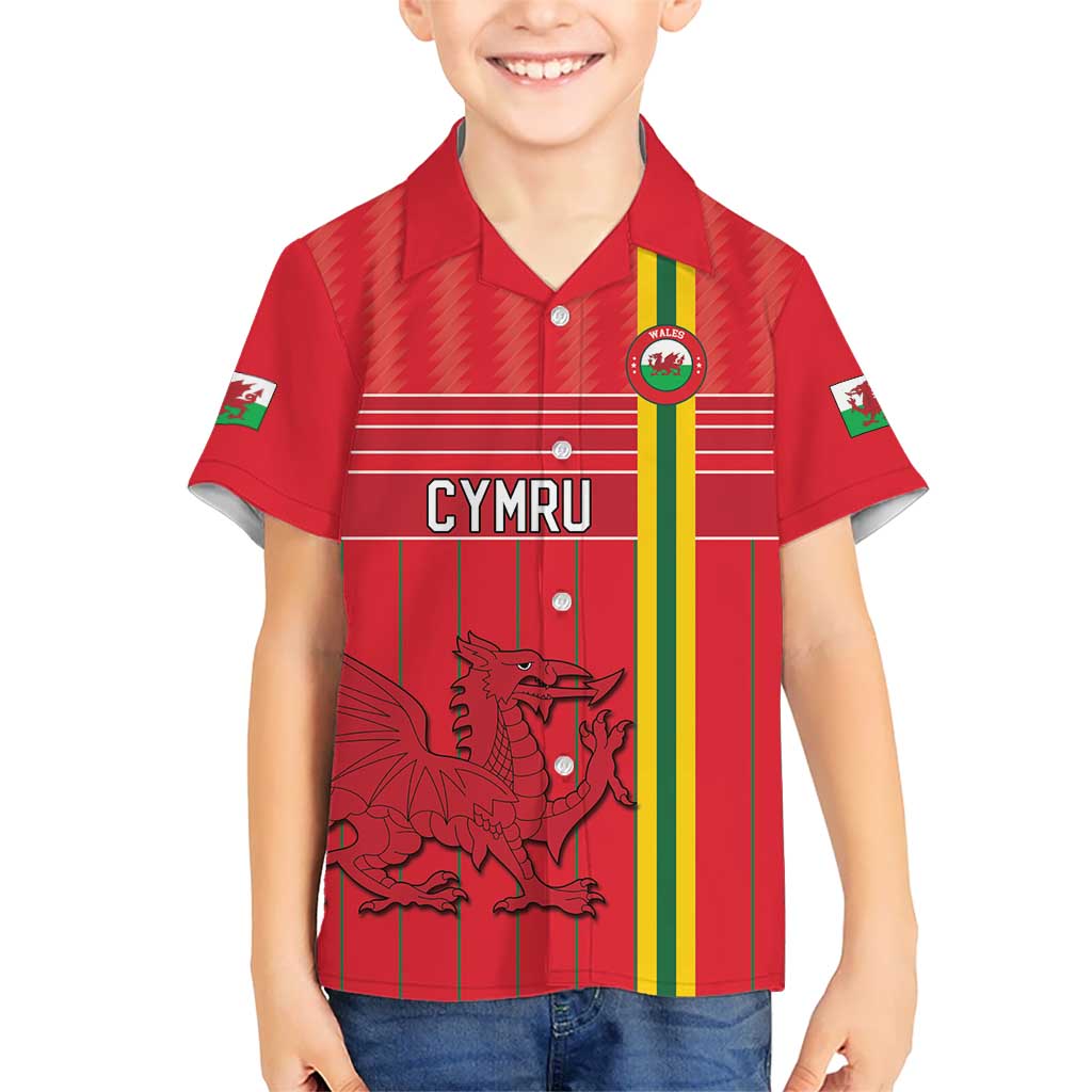 Custom World Football 2026 Wales Kid Hawaiian Shirt Cymru Together Stronger - Wonder Print Shop