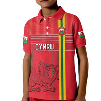 Custom World Football 2026 Wales Kid Polo Shirt Cymru Together Stronger - Wonder Print Shop