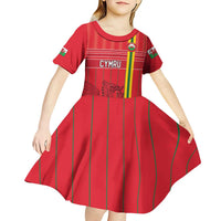 Custom World Football 2026 Wales Kid Short Sleeve Dress Cymru Together Stronger - Wonder Print Shop