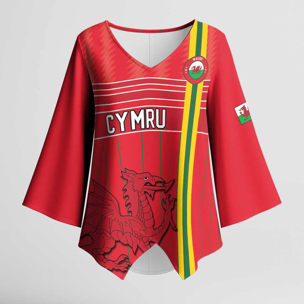 Custom World Football 2026 Wales Kimono Sleeve Blouse Cymru Together Stronger - Wonder Print Shop