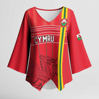 Custom World Football 2026 Wales Kimono Sleeve Blouse Cymru Together Stronger - Wonder Print Shop