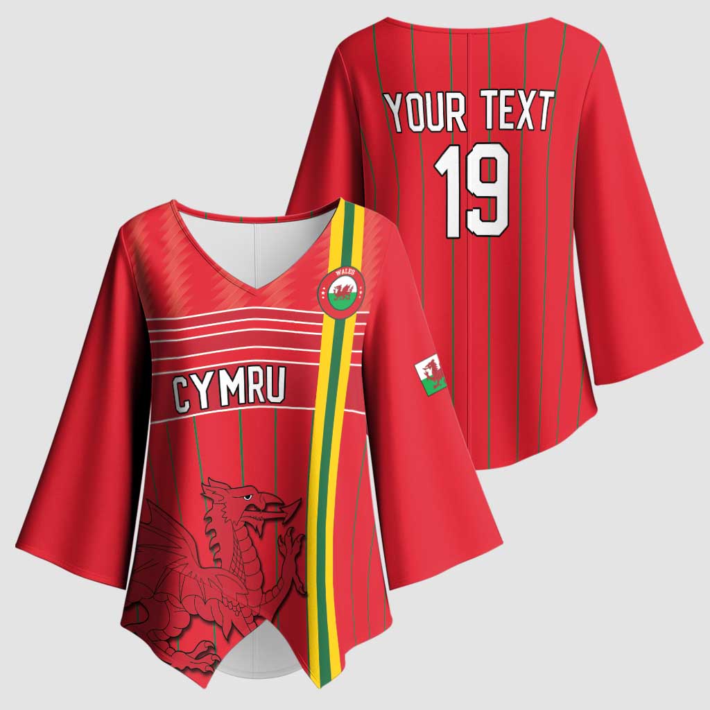 Custom World Football 2026 Wales Kimono Sleeve Blouse Cymru Together Stronger - Wonder Print Shop