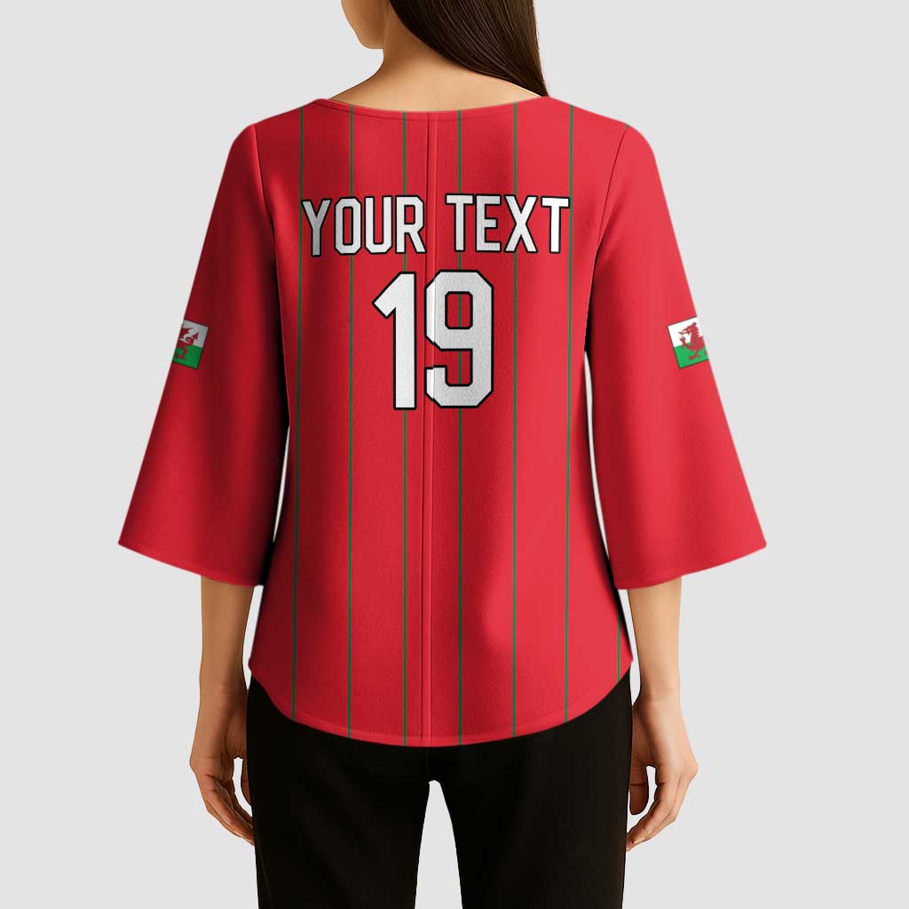 Custom World Football 2026 Wales Kimono Sleeve Blouse Cymru Together Stronger - Wonder Print Shop