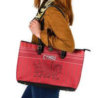 World Football 2026 Wales Leather Tote Bag Cymru Together Stronger - Wonder Print Shop