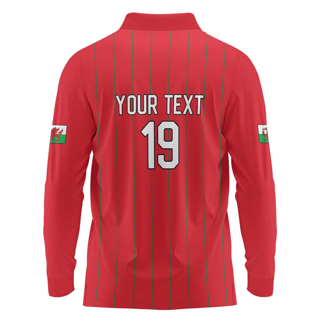 Custom World Football 2026 Wales Long Sleeve Polo Shirt Cymru Together Stronger - Wonder Print Shop