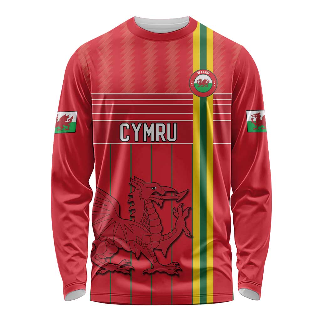Custom World Football 2026 Wales Long Sleeve Shirt Cymru Together Stronger - Wonder Print Shop