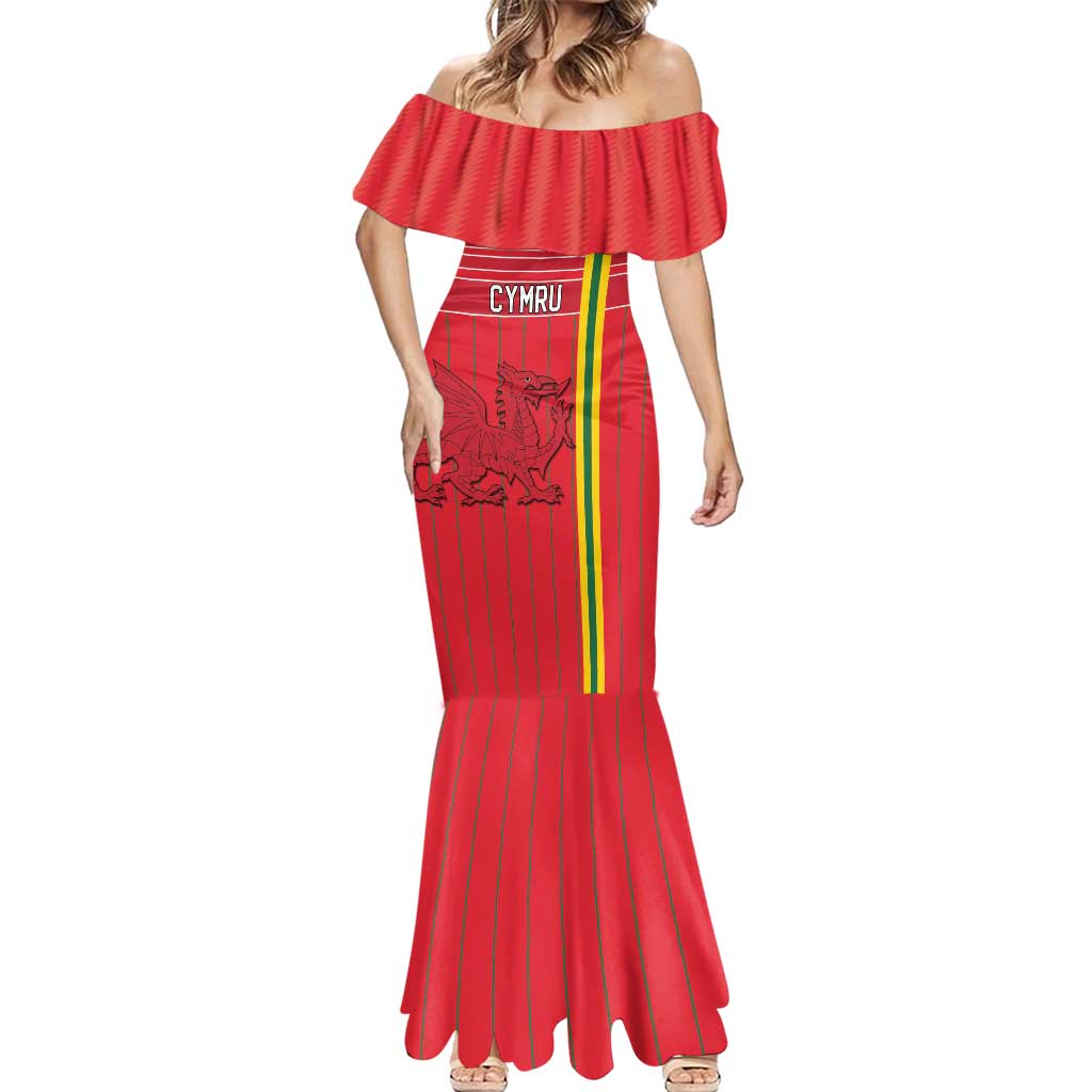 Custom World Football 2026 Wales Mermaid Dress Cymru Together Stronger - Wonder Print Shop