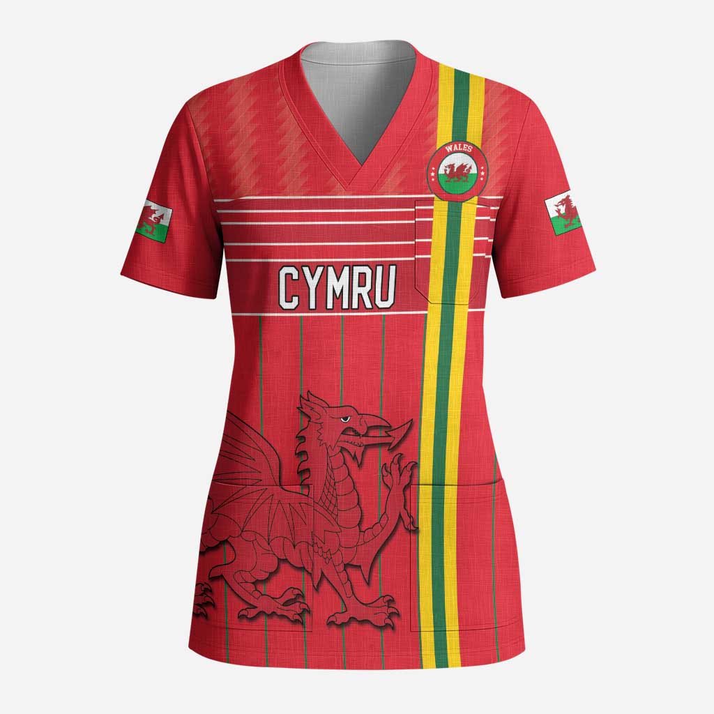 Custom World Football 2026 Wales Scrub Top Cymru Together Stronger - Wonder Print Shop