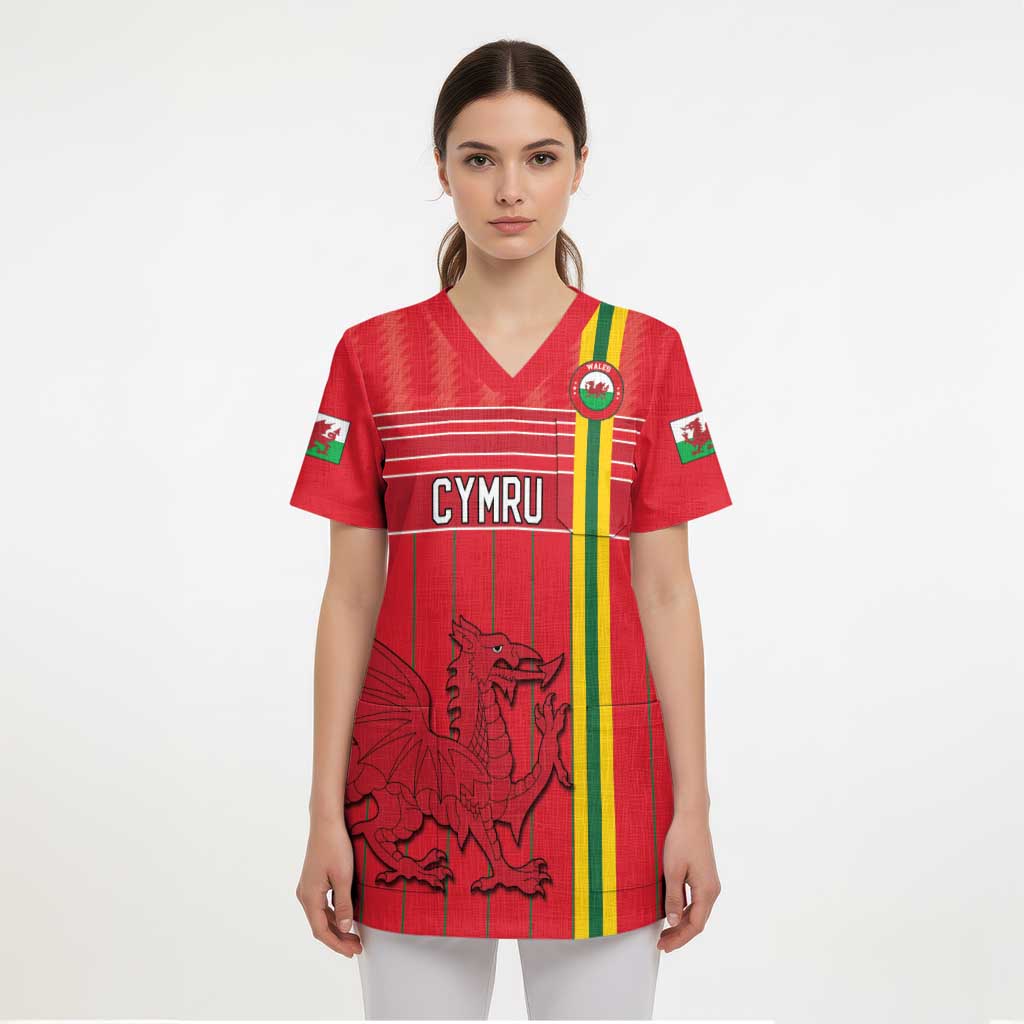 Custom World Football 2026 Wales Scrub Top Cymru Together Stronger - Wonder Print Shop
