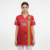 Custom World Football 2026 Wales Scrub Top Cymru Together Stronger - Wonder Print Shop