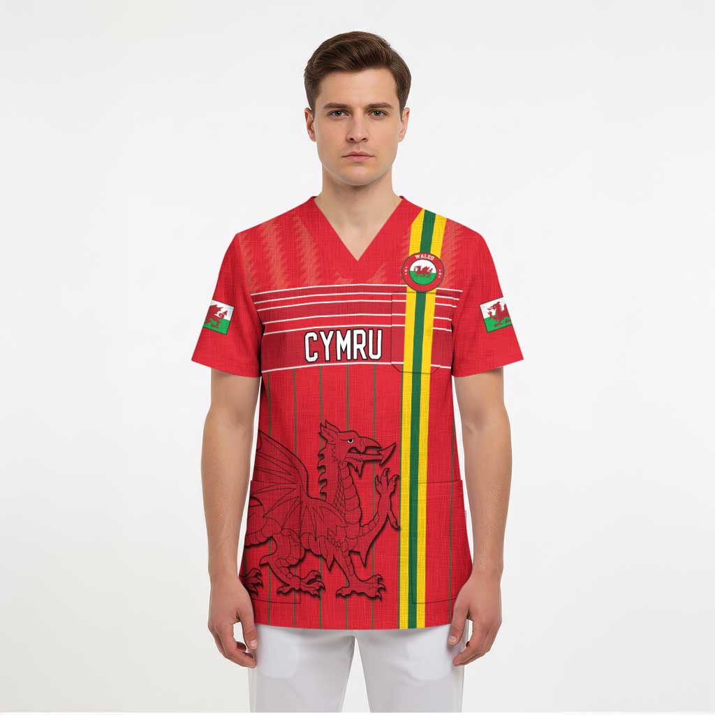 Custom World Football 2026 Wales Scrub Top Cymru Together Stronger - Wonder Print Shop