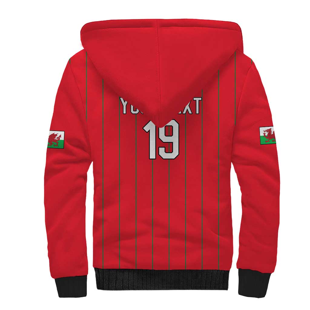 Custom World Football 2026 Wales Sherpa Hoodie Cymru Together Stronger - Wonder Print Shop