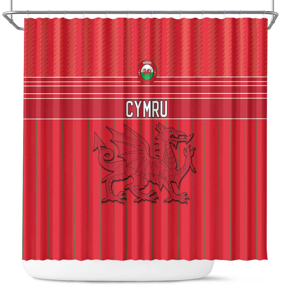 World Football 2026 Wales Shower Curtain Cymru Together Stronger - Wonder Print Shop